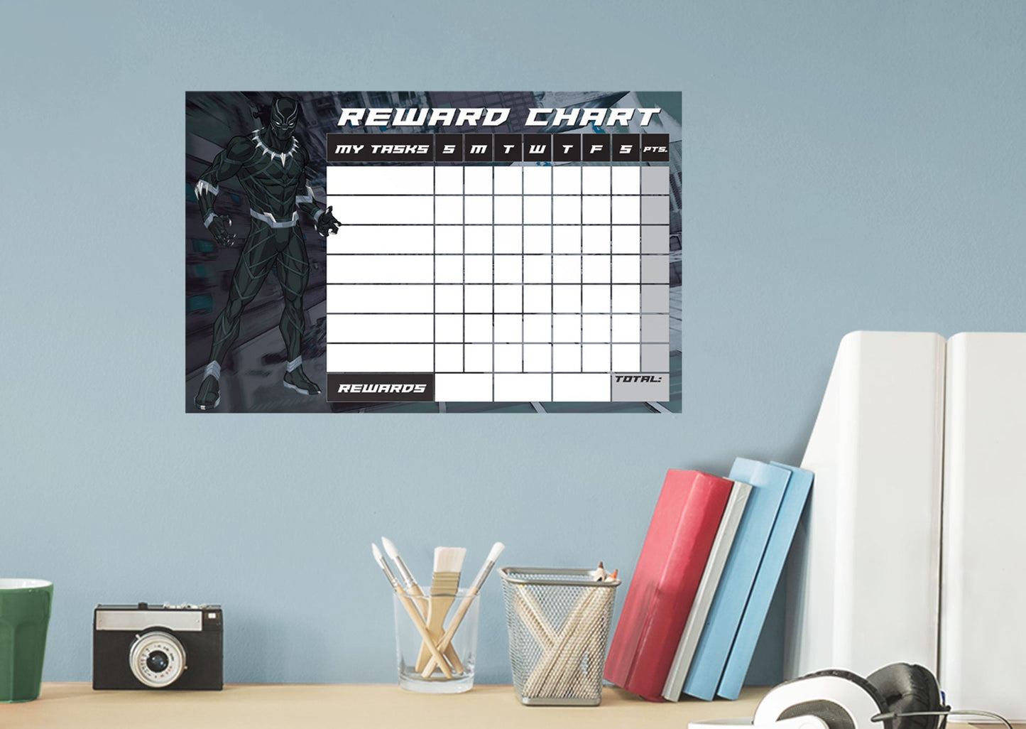 Avengers: BLACK PANTHER Reward Chart Dry Erase        - Officially Licensed Marvel Removable Wall   Adhesive Decal