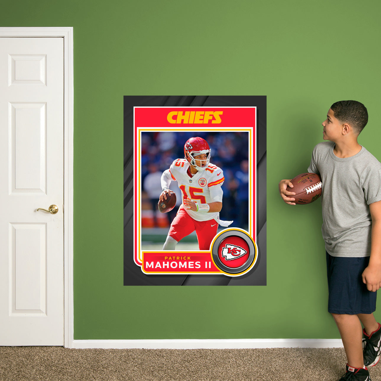 Kansas City Chiefs: Patrick Mahomes II  Poster        - Officially Licensed NFL Removable     Adhesive Decal