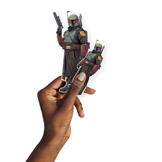 Sheet of 5 -The Mandalorian: Boba fett Minis        - Officially Licensed Star Wars Removable     Adhesive Decal