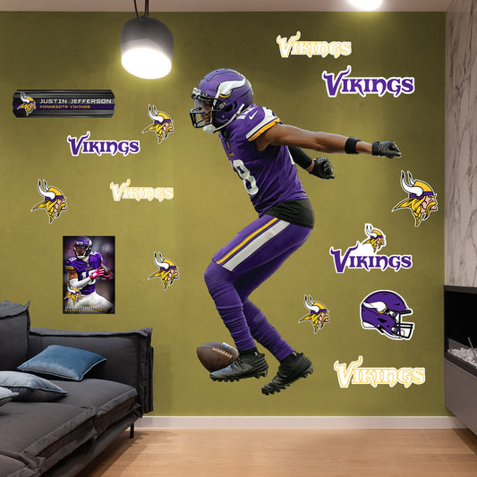 Minnesota Vikings: Justin Jefferson  Griddy        - Officially Licensed NFL Removable     Adhesive Decal