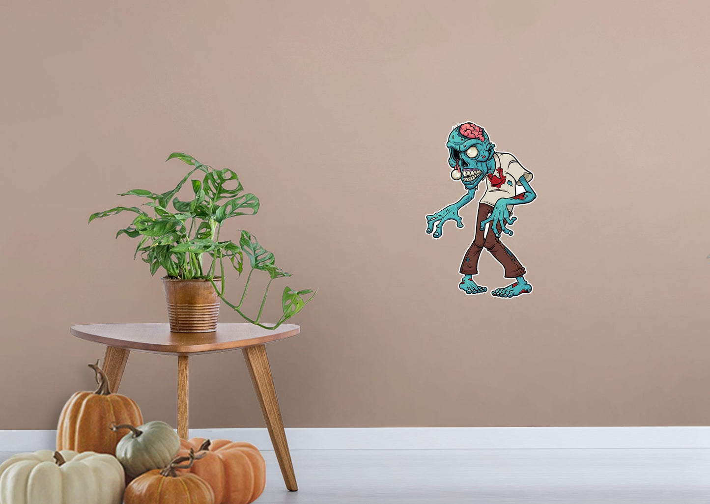 Halloween: Blue Zombie Icon        -   Removable Wall   Adhesive Decal