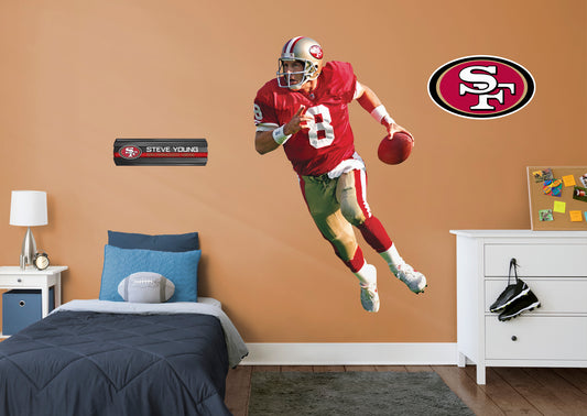 San Francisco 49ers: Steve Young 2021 Legend        - Officially Licensed NFL Removable Wall   Adhesive Decal