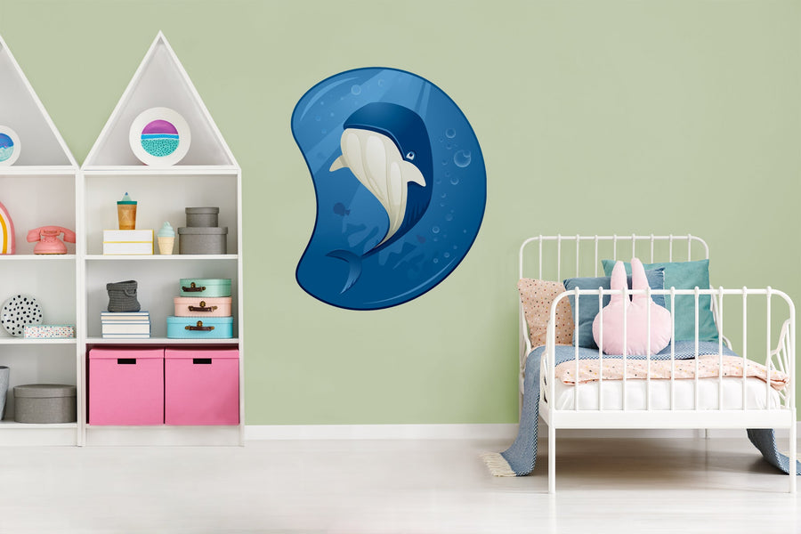 Nursery:  Whale Icon        -   Removable Wall   Adhesive Decal