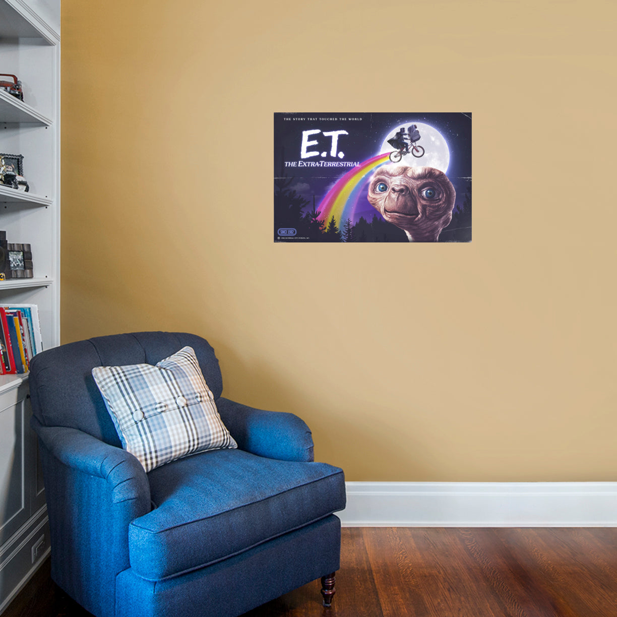 E.T.: E.T. Distressed Rainbow 40th Anniversary Graphic Poster - Officially Licensed NBC Universal Removable Adhesive Decal