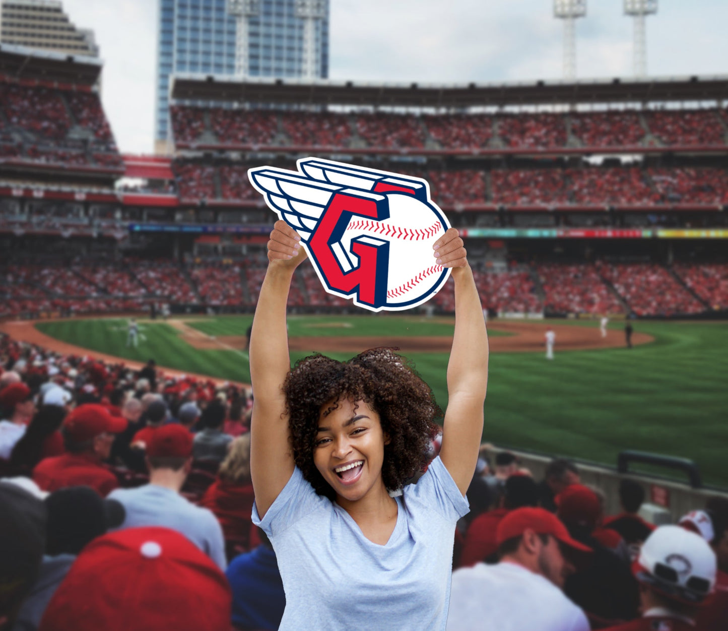 Cleveland Guardians: Logo Foam Core Cutout - Officially Licensed MLB Big Head