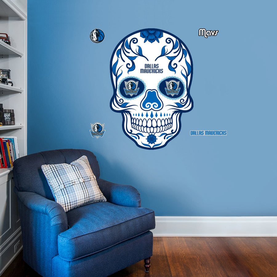 Dallas Mavericks - RealBig Sugar Skull Collection - Official NBA - Reusable Vinyl Wall Decals