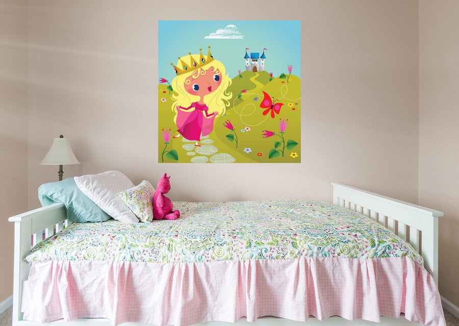 Nursery:  Pink Fairy Mural        -   Removable Wall   Adhesive Decal