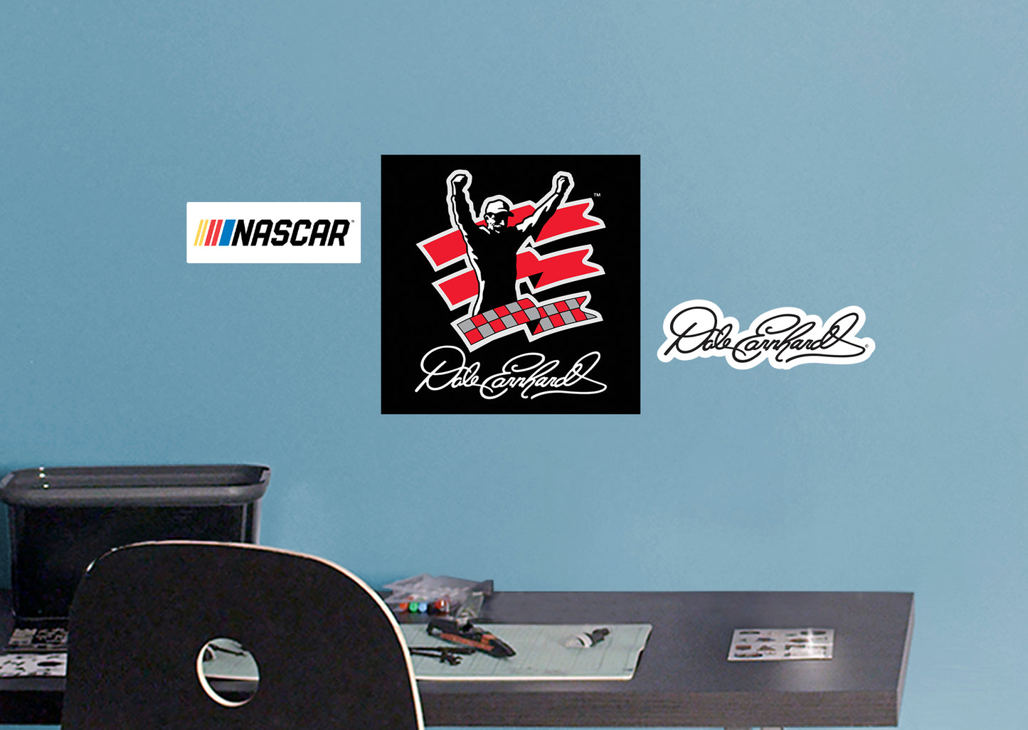 Dale Earnhardt - RealBig Flag Logo Collection - Official NASCAR - Reusable Vinyl Wall Decals