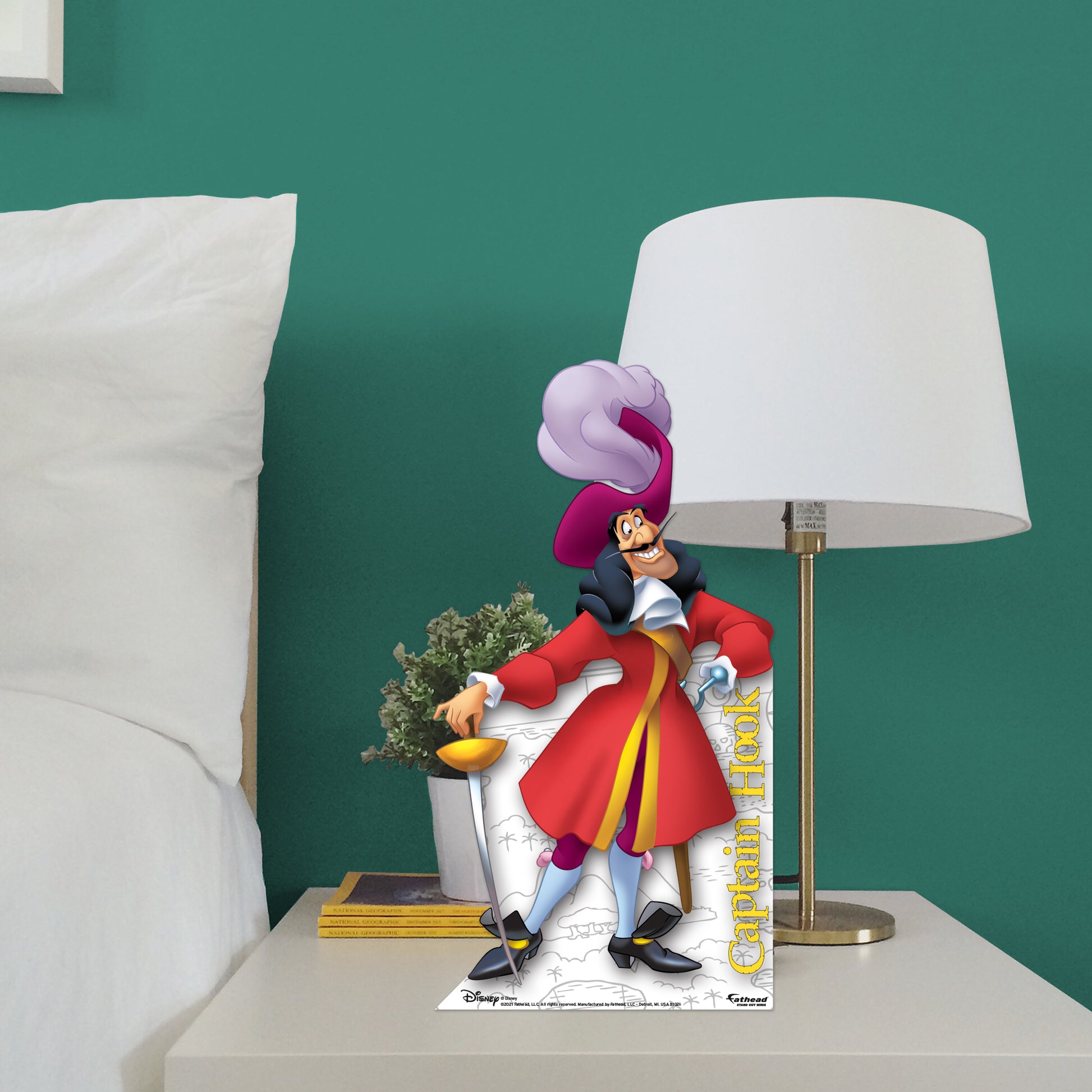 Peter Pan: Captain Hook Mini Cardstock Cutout - Officially Licensed Disney Stand Out - Fathead | 9W x 18H | Premium Wall Decals, Big Heads & More.