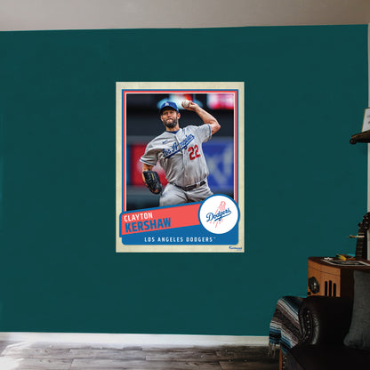 Los Angeles Dodgers: Clayton Kershaw  Poster        - Officially Licensed MLB Removable     Adhesive Decal