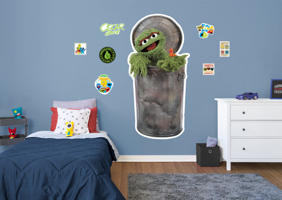 Oscar - RealBig Collection - Official Sesame Street - Reusable Vinyl Wall Decals