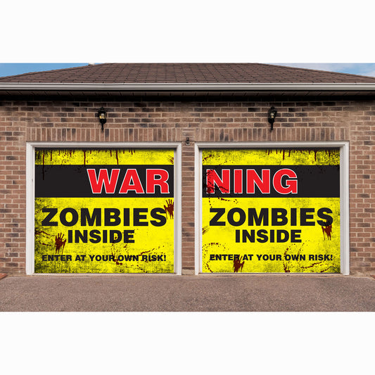 Zombies Inside - Garage Door Banner - Garage Door Banner