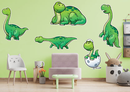 Dinosaur:  Green Little Dino Collection        -   Removable     Adhesive Decal