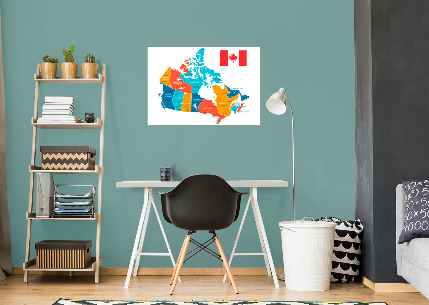 Maps of North America: Canada Mural        -   Removable Wall   Adhesive Decal
