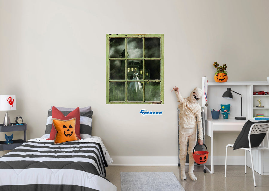 Halloween: Running Girl Icon Instant Windows        -   Removable Wall   Adhesive Decal