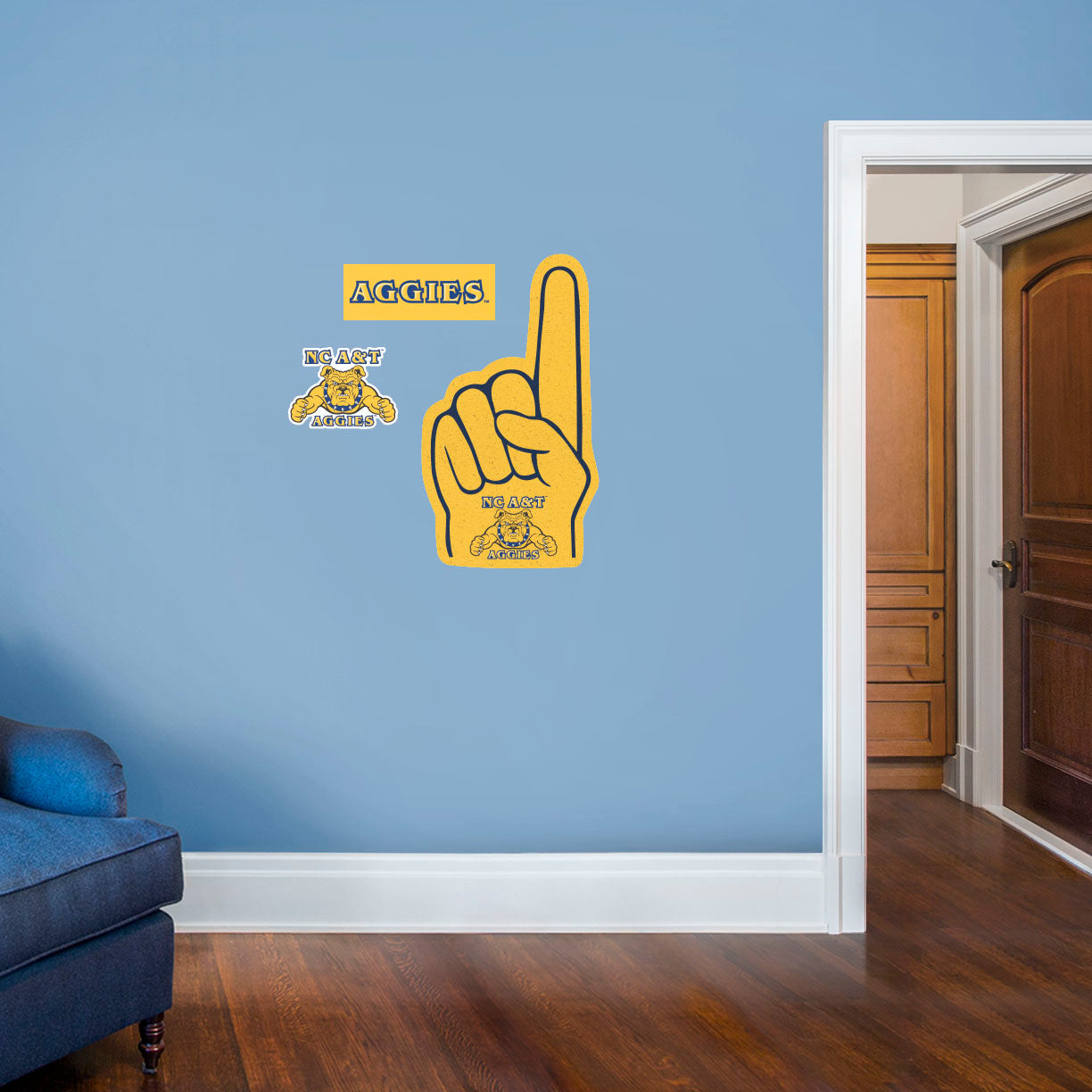 North Carolina A&T Aggies: Foam Finger - Officially Licensed NCAA Removable Adhesive Decal