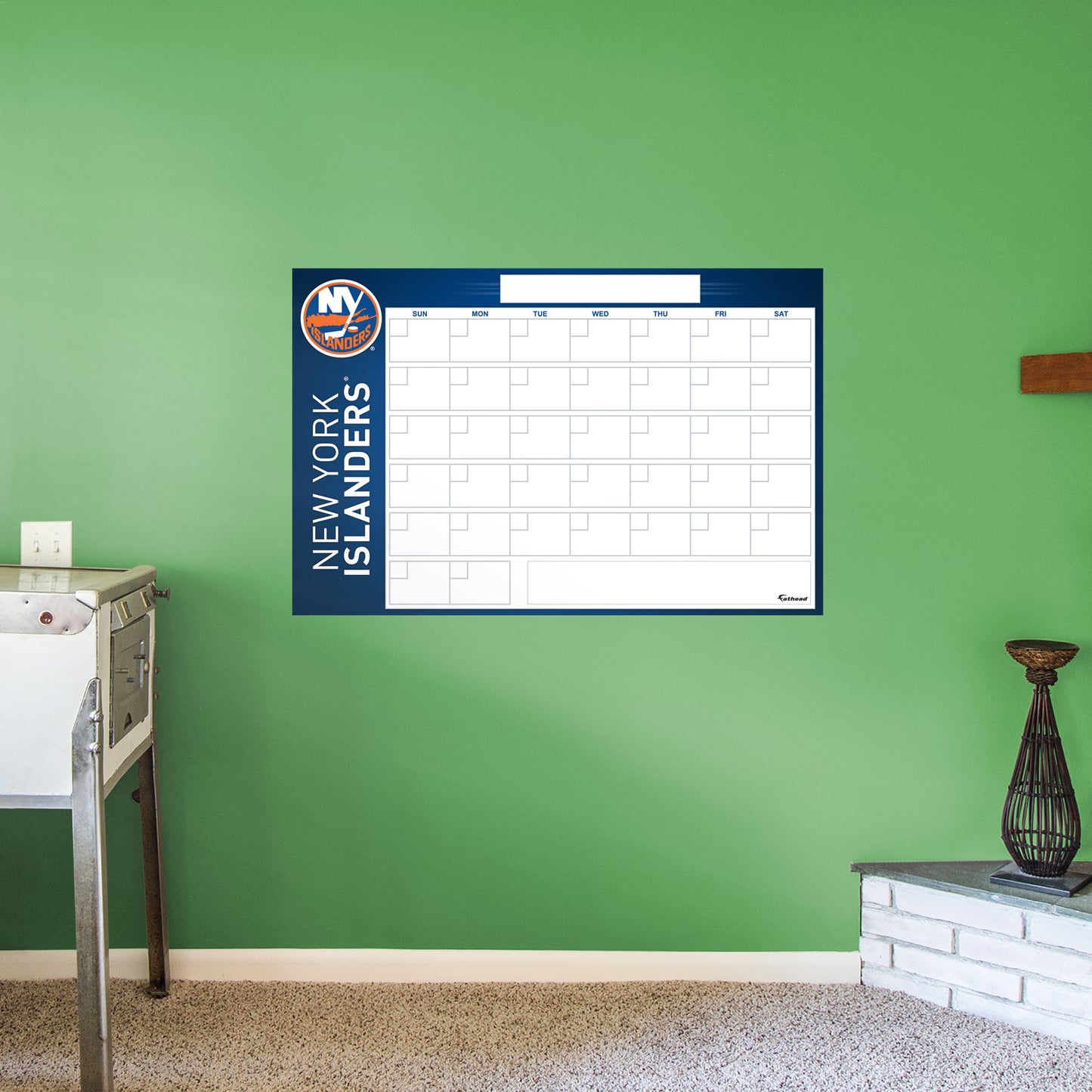 New York Islanders Dry Erase Calendar  - Officially Licensed NHL Removable Wall Decal