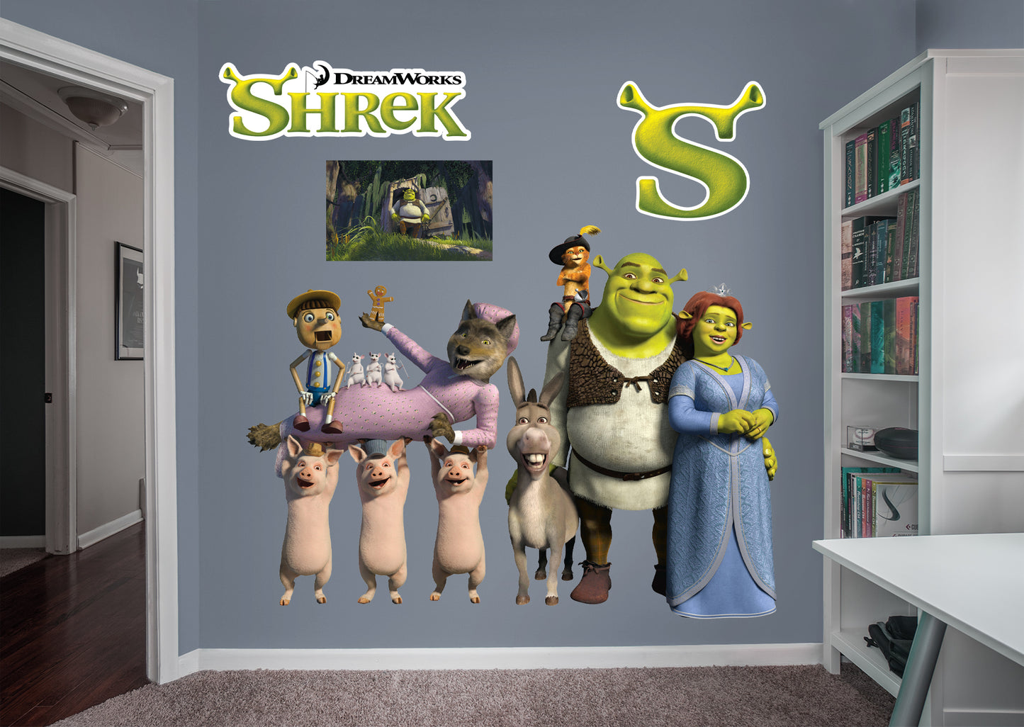 Shrek:  Group Shot RealBig        - Officially Licensed NBC Universal Removable     Adhesive Decal