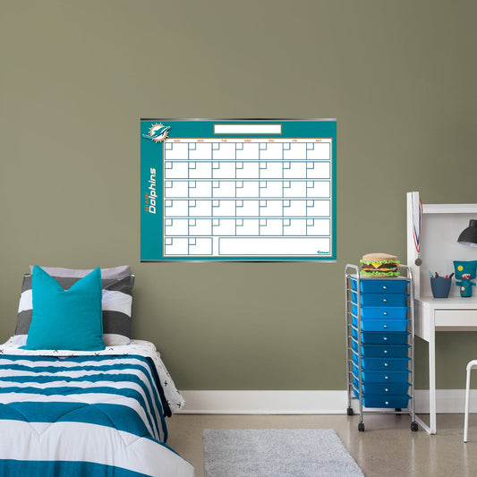 Miami Dolphins: Dry Erase Calendar - Officially Licensed NFL Removable Adhesive Decal