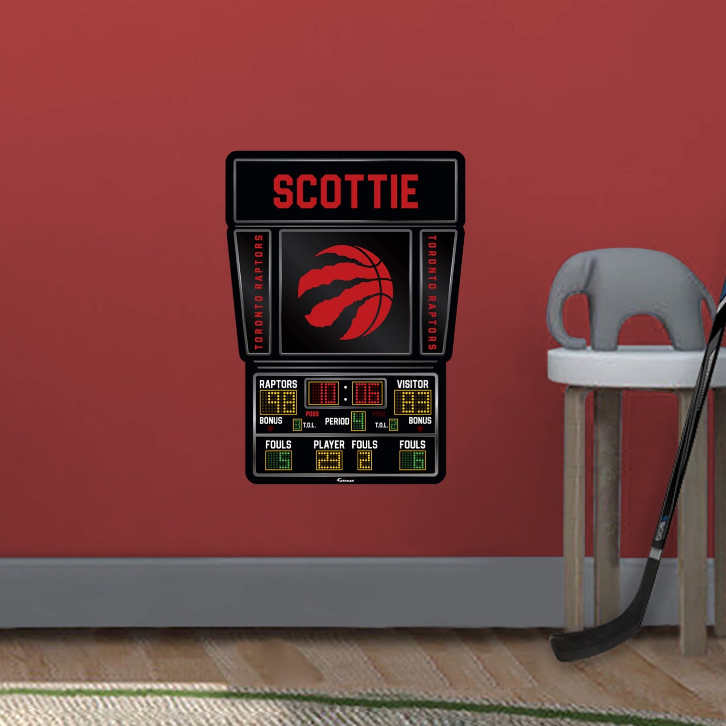 Toronto Raptors:   Scoreboard Personalized Name        - Officially Licensed NBA Removable     Adhesive Decal