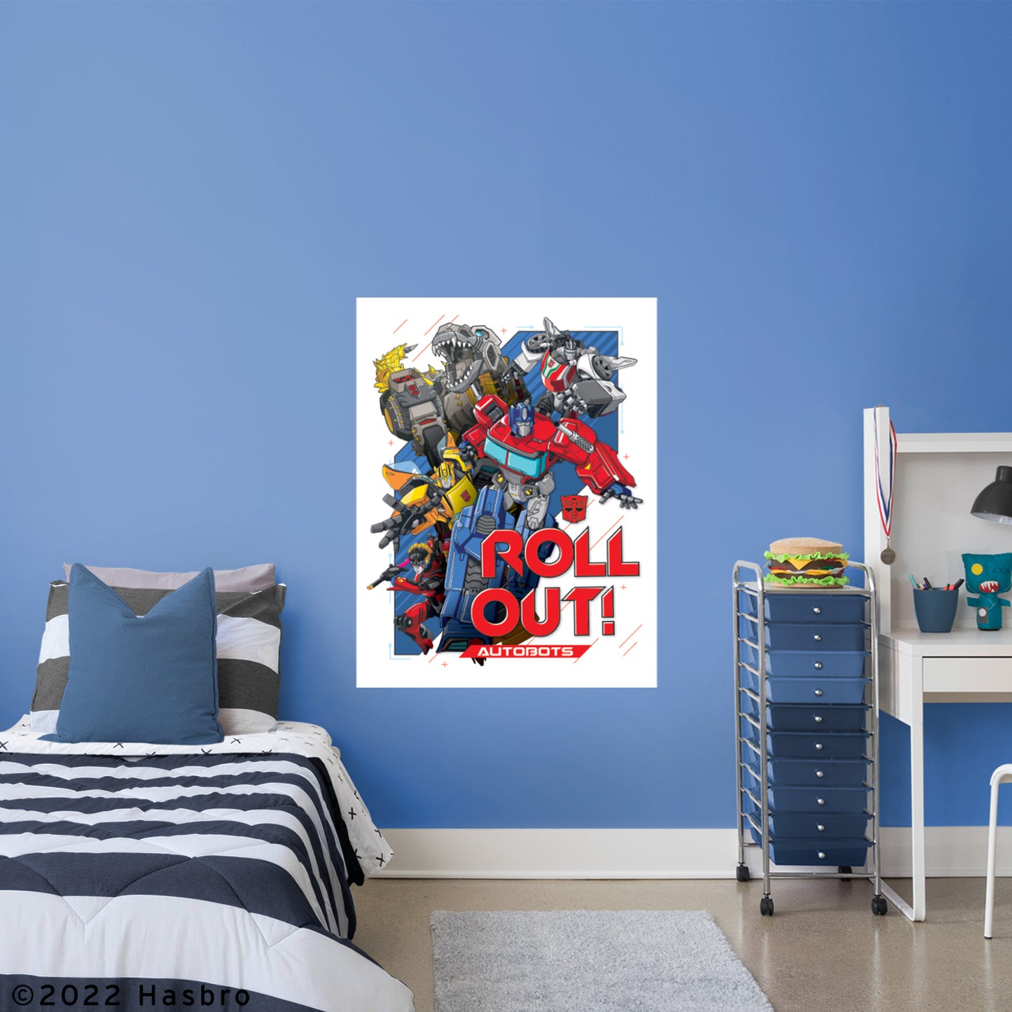 Transformers: Autobots Roll Out-white Poster - Officially Licensed Hasbro Removable Adhesive Decal