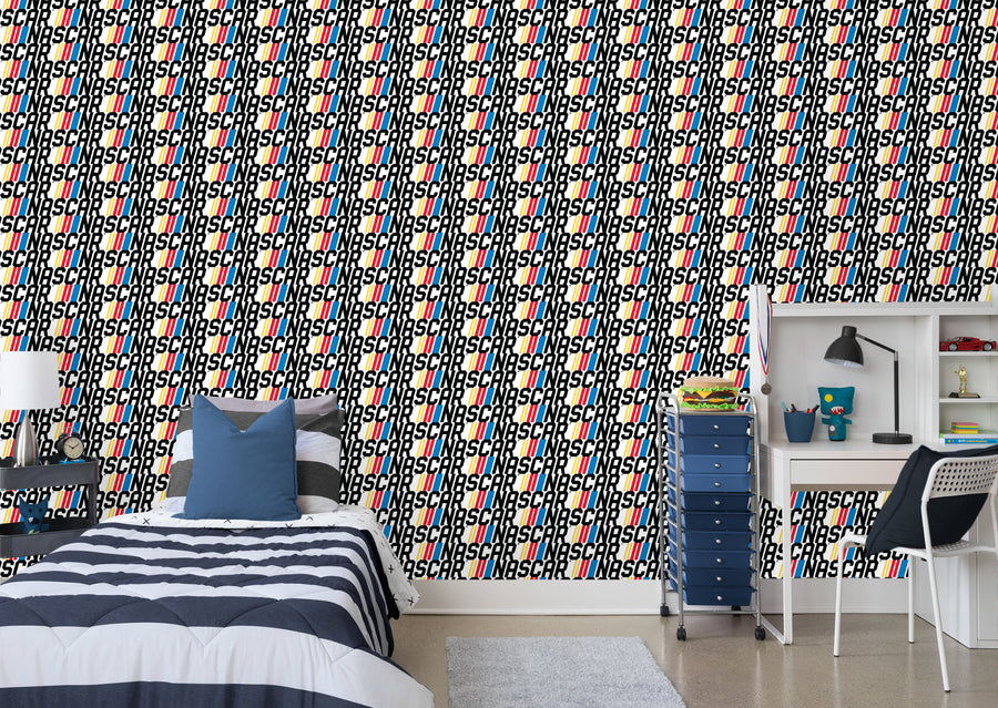 NASCAR - Logo - Peel & Stick Wallpaper - Official NASCAR - Reusable Vinyl Wall Decals