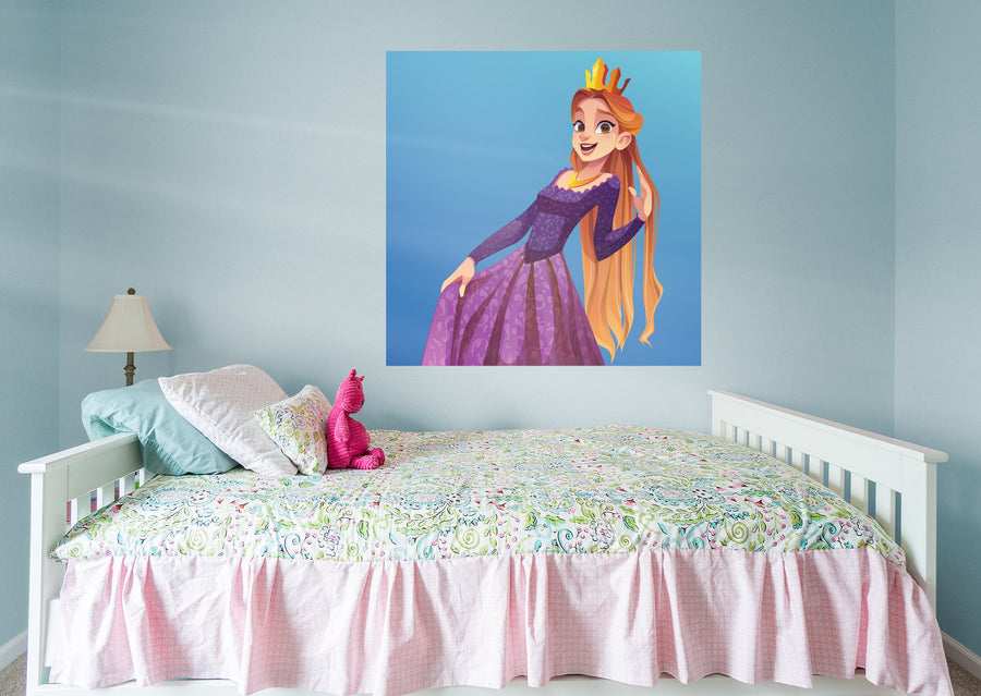 Nursery Princess:  Violet Dress Mural        -   Removable Wall   Adhesive Decal