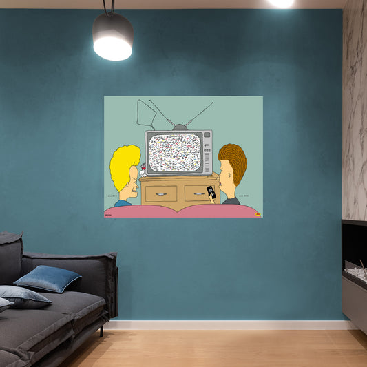 Beavis & Butt-Head: Beavis & Butt-Head TV Static Poster        - Officially Licensed Paramount Removable     Adhesive Decal
