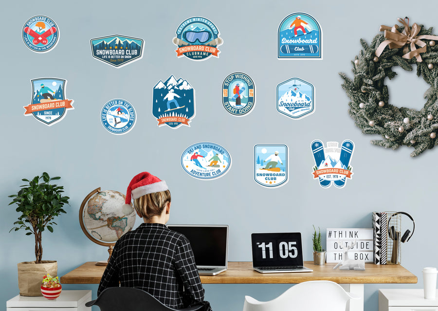 Seasons Decor: Winter Ski and Snowboard Collection - Removable Adhesive Decal