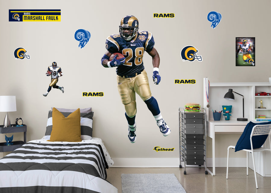 Marshall Faulk - RealBig Legend Collection - Official NFL - St. Louis Rams - Reusable Vinyl Wall Decals