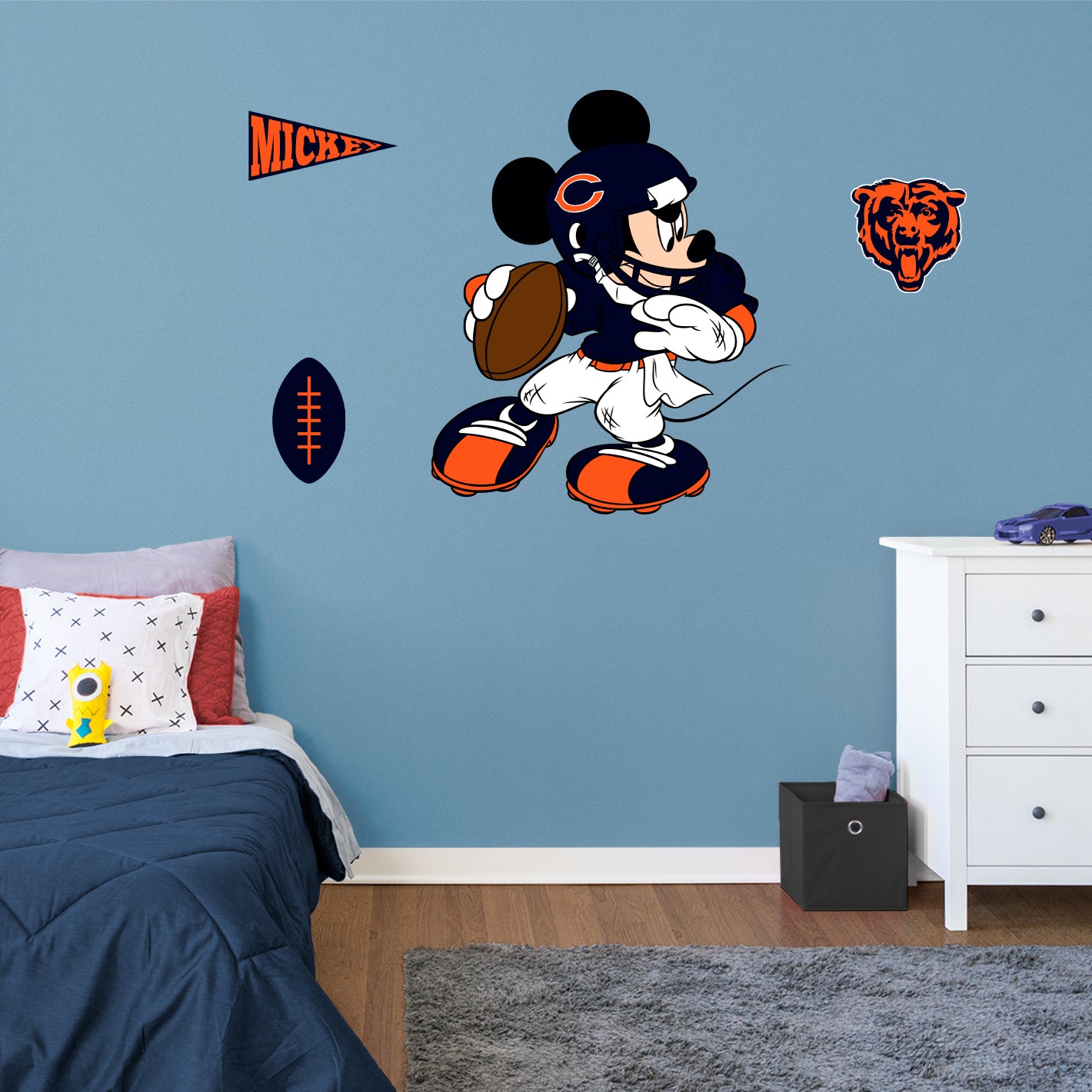 Chicago Bears: Mickey Mouse 2021        - Officially Licensed NFL Removable     Adhesive Decal