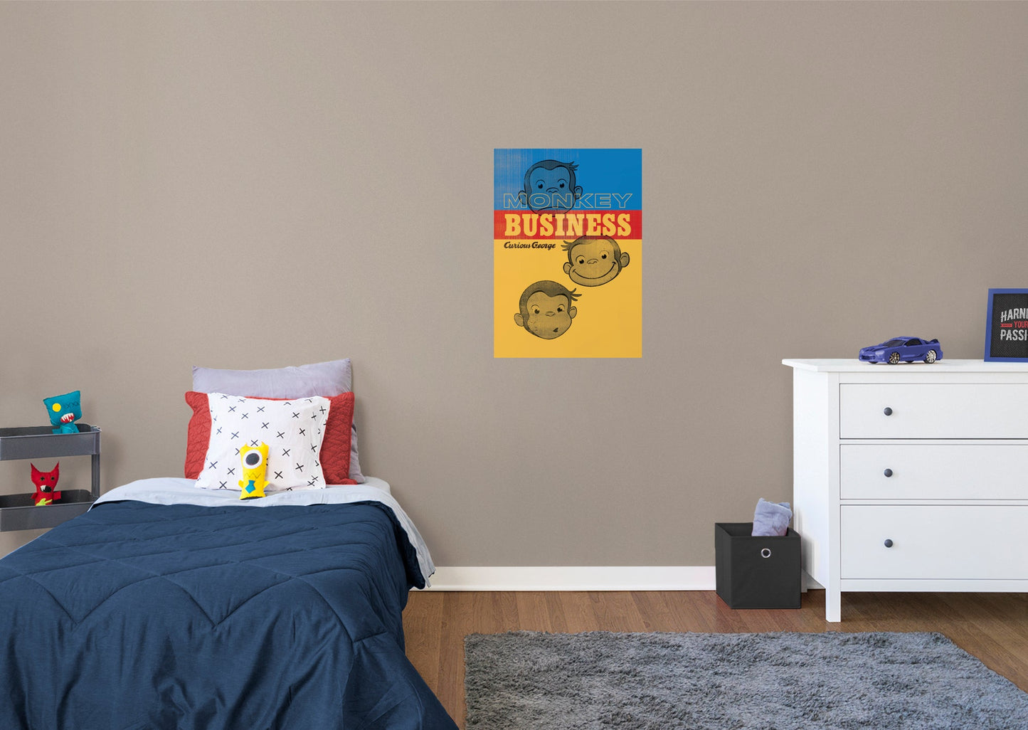 Curious George:  Monkey Business Mural        - Officially Licensed NBC Universal Removable Wall   Adhesive Decal