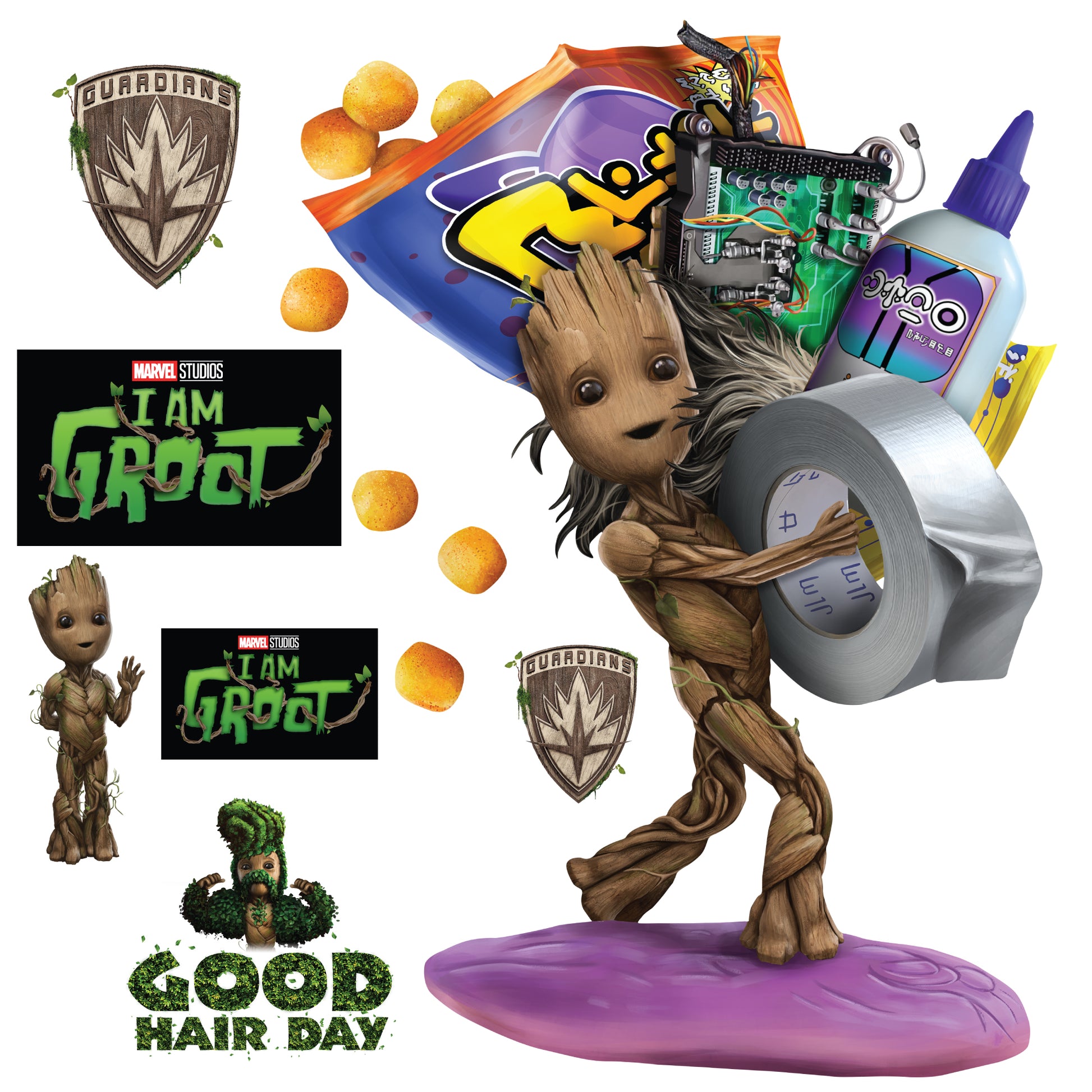 Funko Pop! Marvel: I Am Groot, Groot with Cheese Puffs