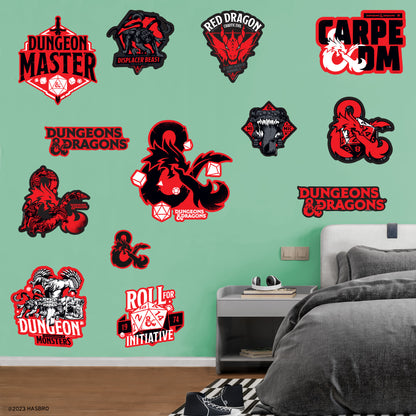 Dungeons & Dragons:  Core Badges Collection        - Officially Licensed Hasbro Removable     Adhesive Decal