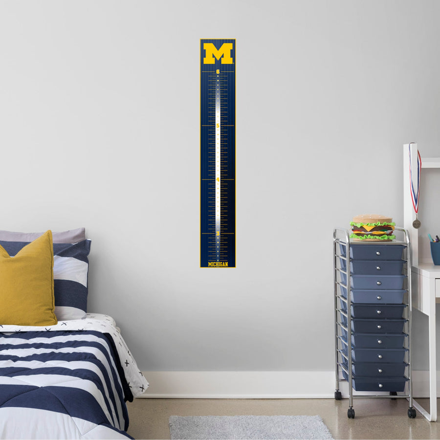 Michigan Wolverines Logo - Growth Chart - Official NCAA - Michigan Wolverines - Reusable Vinyl Wall Decal