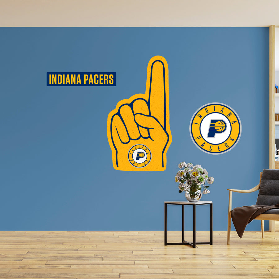 Indiana Pacers - RealBig Foam Finger Collection - Official NBA - Reusable Vinyl Wall Decals