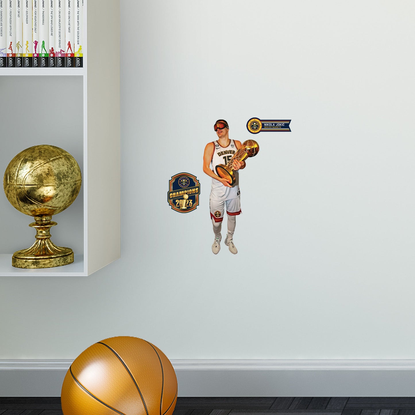 Denver Nuggets: Nikola Jokić 2023 Champion        - Officially Licensed NBA Removable     Adhesive Decal