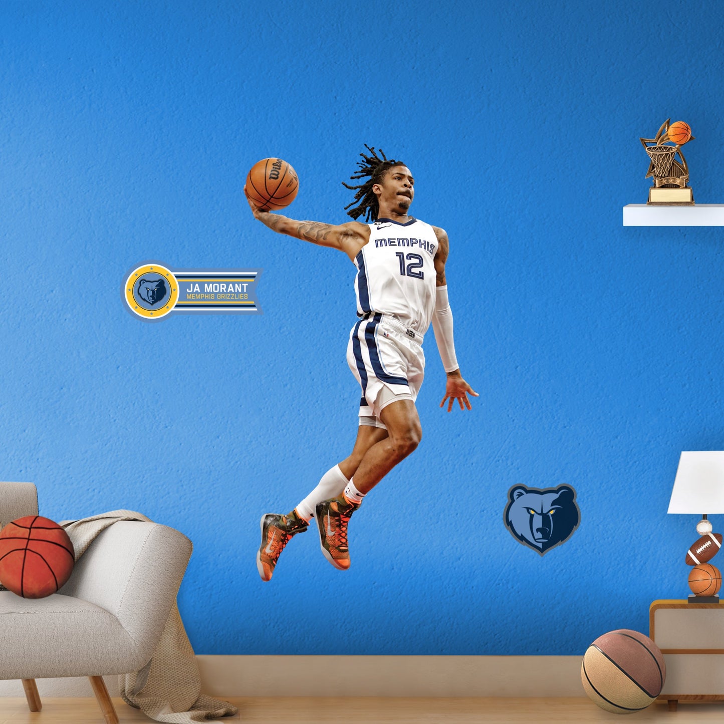 Memphis Grizzlies: Ja Morant Dunk - Officially Licensed NBA Removable Adhesive Decal