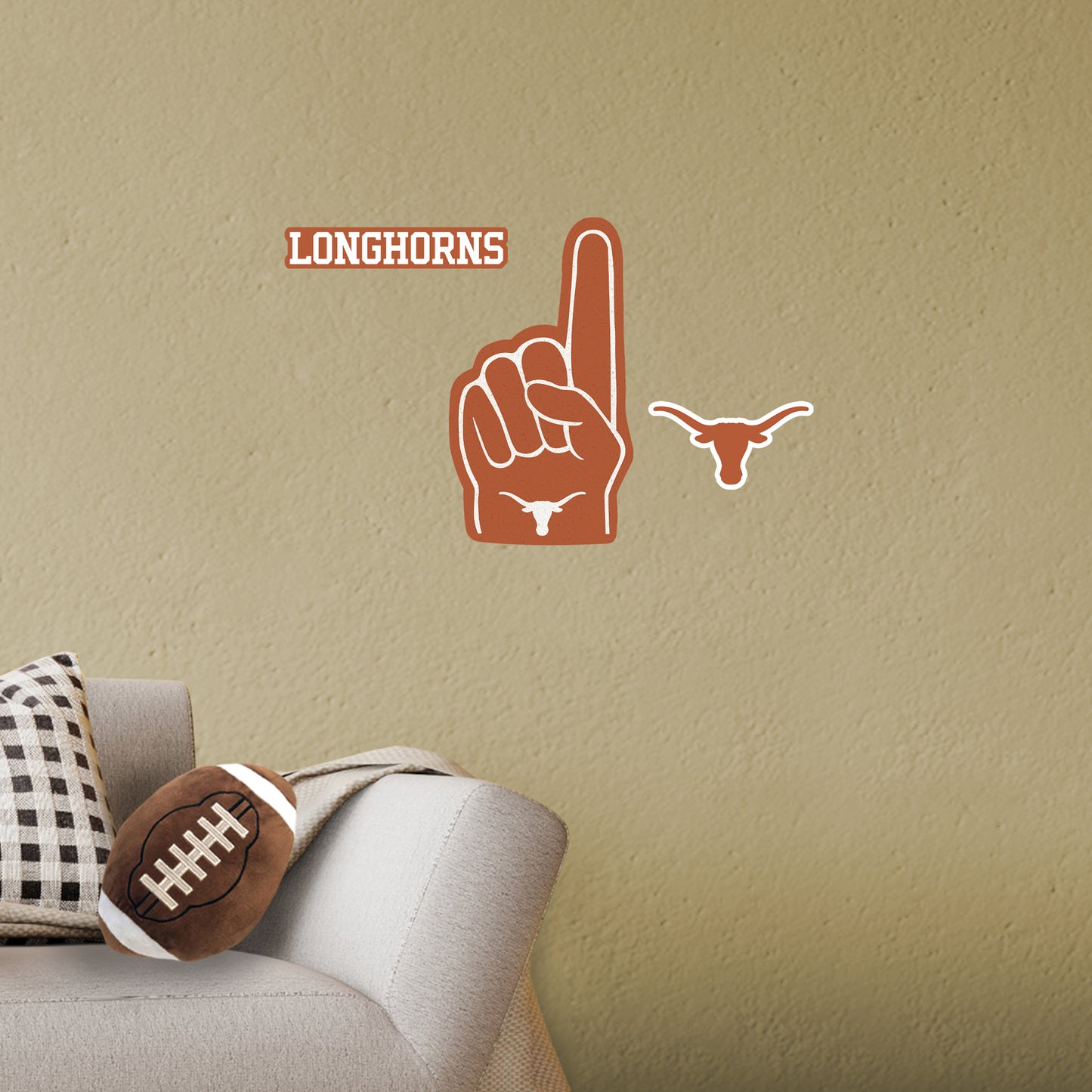 Texas Longhorns:    Foam Finger        - Officially Licensed NCAA Removable     Adhesive Decal