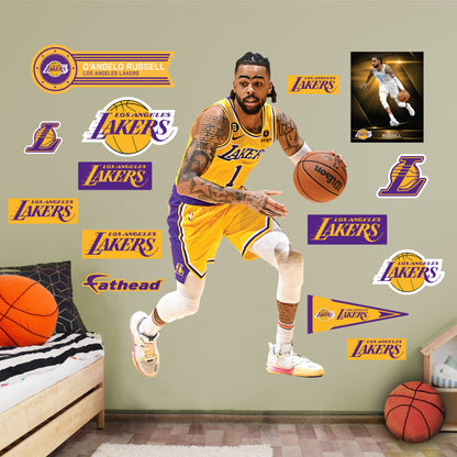 Los Angeles Lakers: D'Angelo Russell         - Officially Licensed NBA Removable     Adhesive Decal