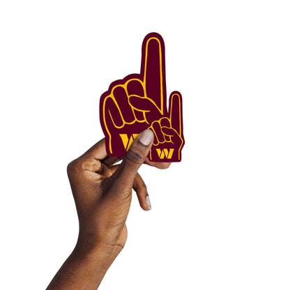 Sheet of 5 -Washington Commanders:  2022  Foam Finger Minis        - Officially Licensed NFL Removable     Adhesive Decal