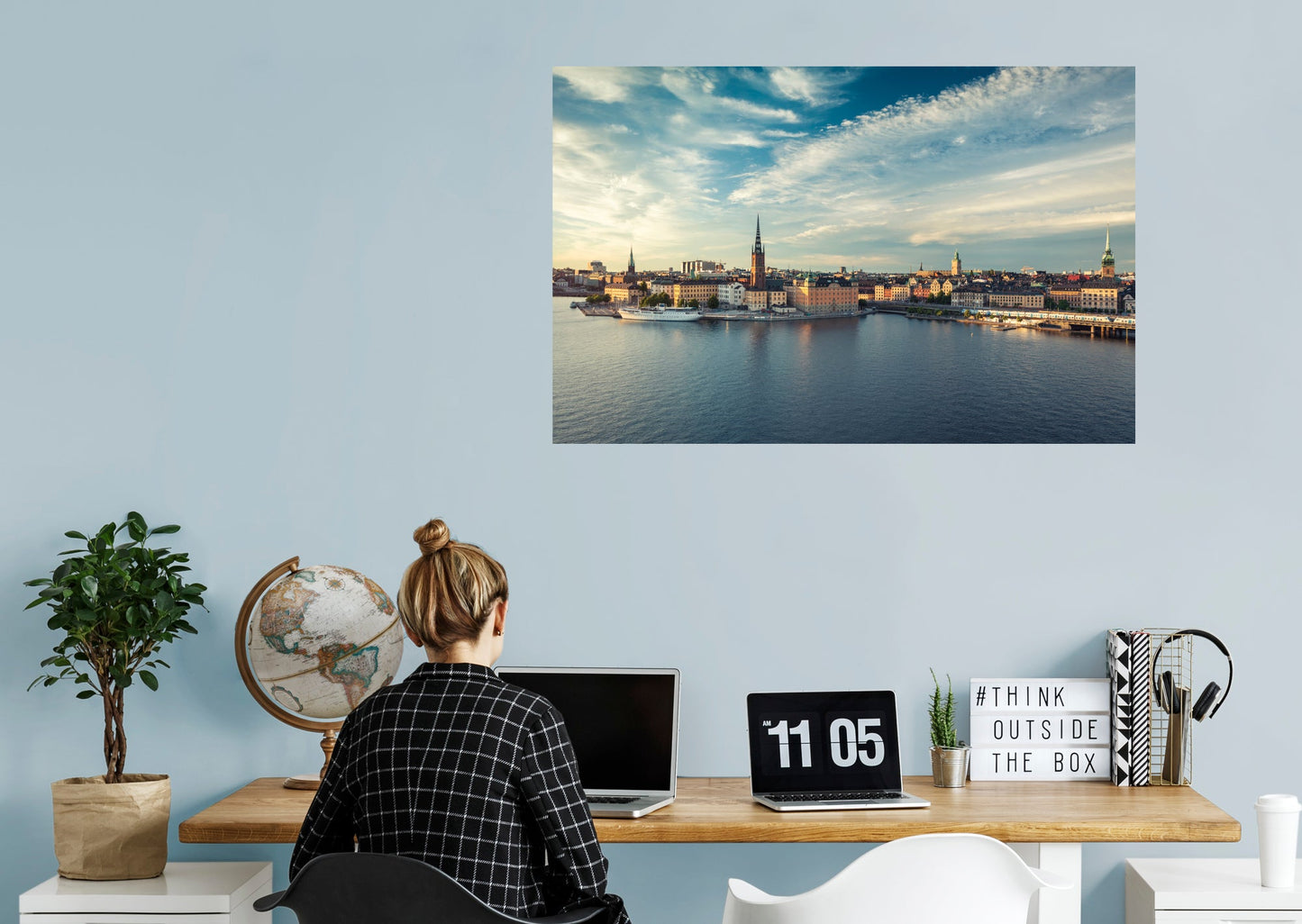 Popular Landmarks: Stockholm Realistic Poster - Removable Adhesive Decal