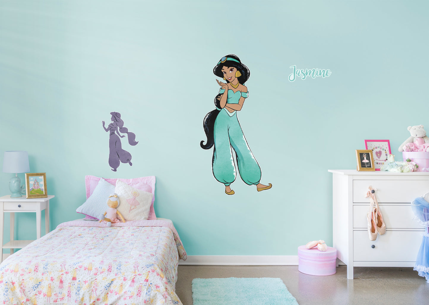 Aladdin: Jasmine Modern Storybook        - Officially Licensed Disney Removable Wall   Adhesive Decal