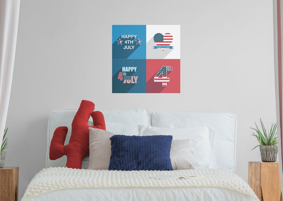 Four Color Blocks Collectio            Removable Wall   Adhesive Decal