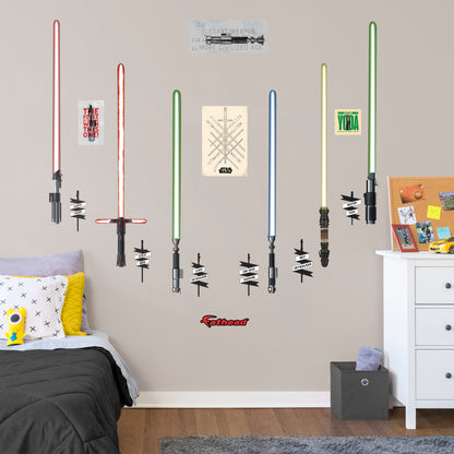 Light Saber Collection        - Officially Licensed Star Wars Removable Wall   Adhesive Decal
