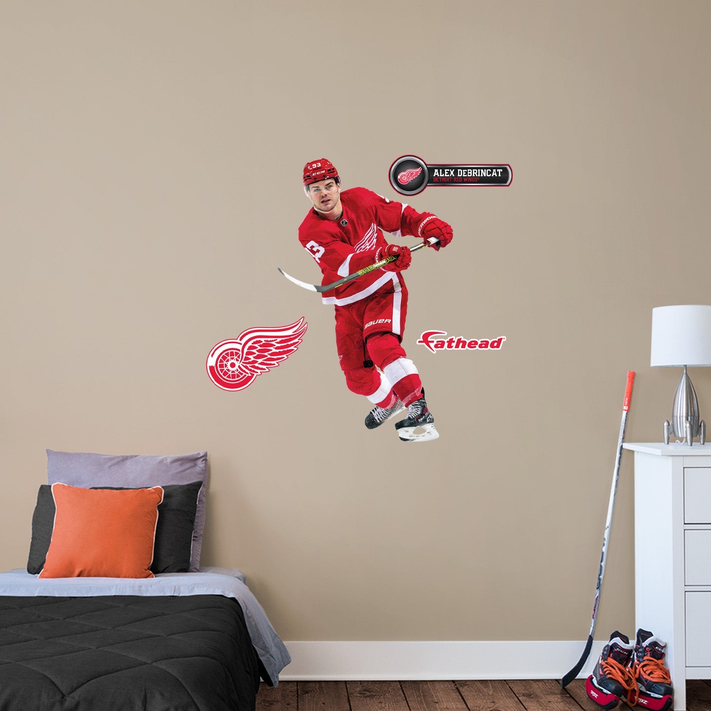 Detroit Red Wings: Alex DeBrincat Slapshot        - Officially Licensed NHL Removable     Adhesive Decal