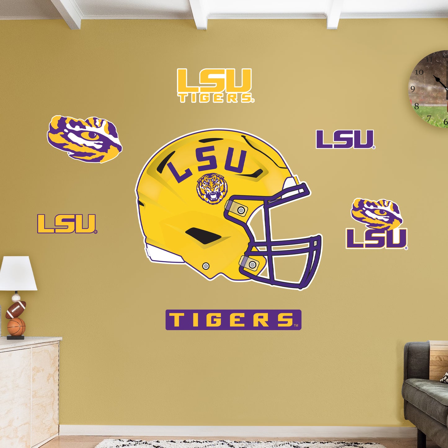 LSU Tigers: Gold Logo - Officially Licensed NCAA Removable Adhesive De –  Fathead