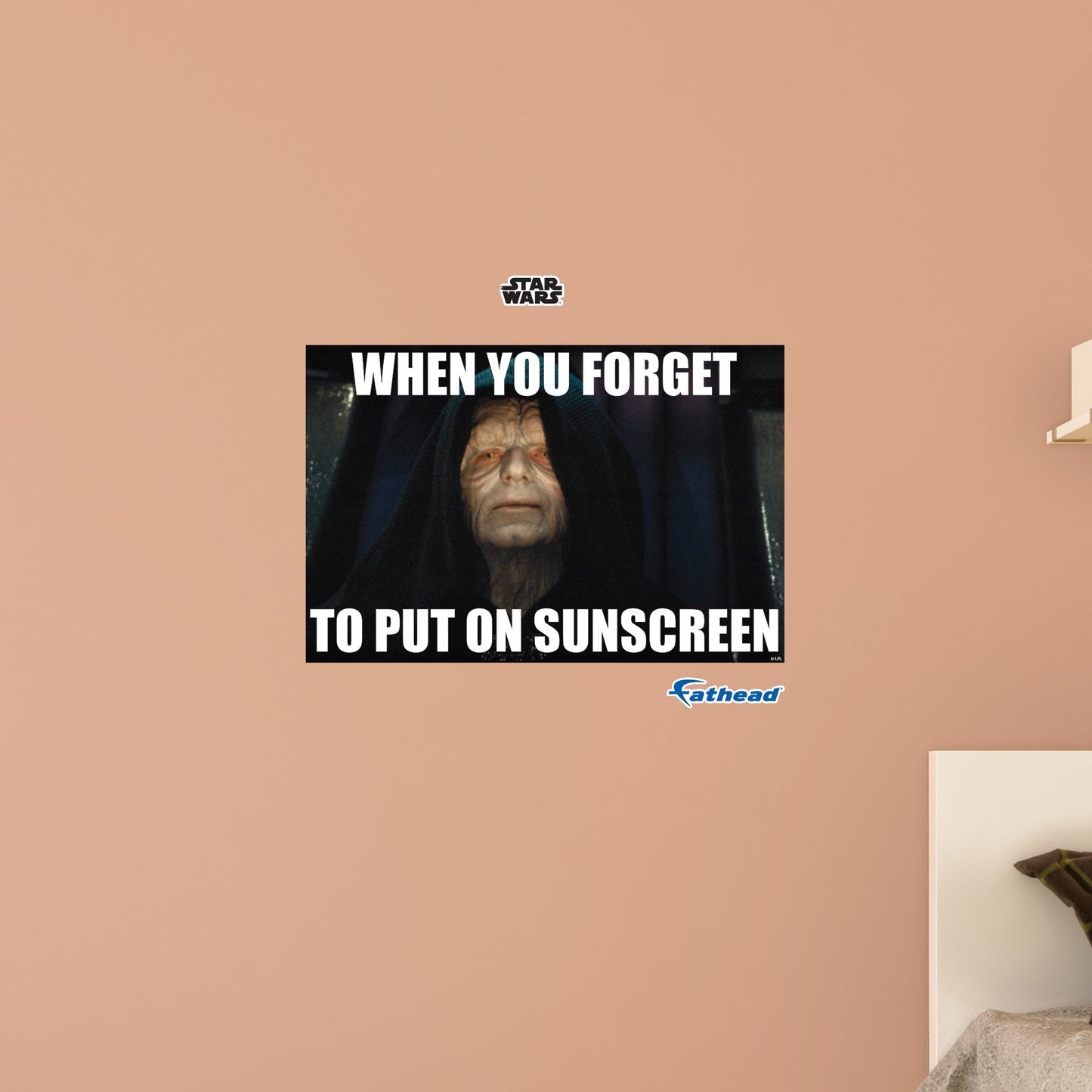 Put On Sunscreen meme Poster        - Officially Licensed Star Wars Removable     Adhesive Decal