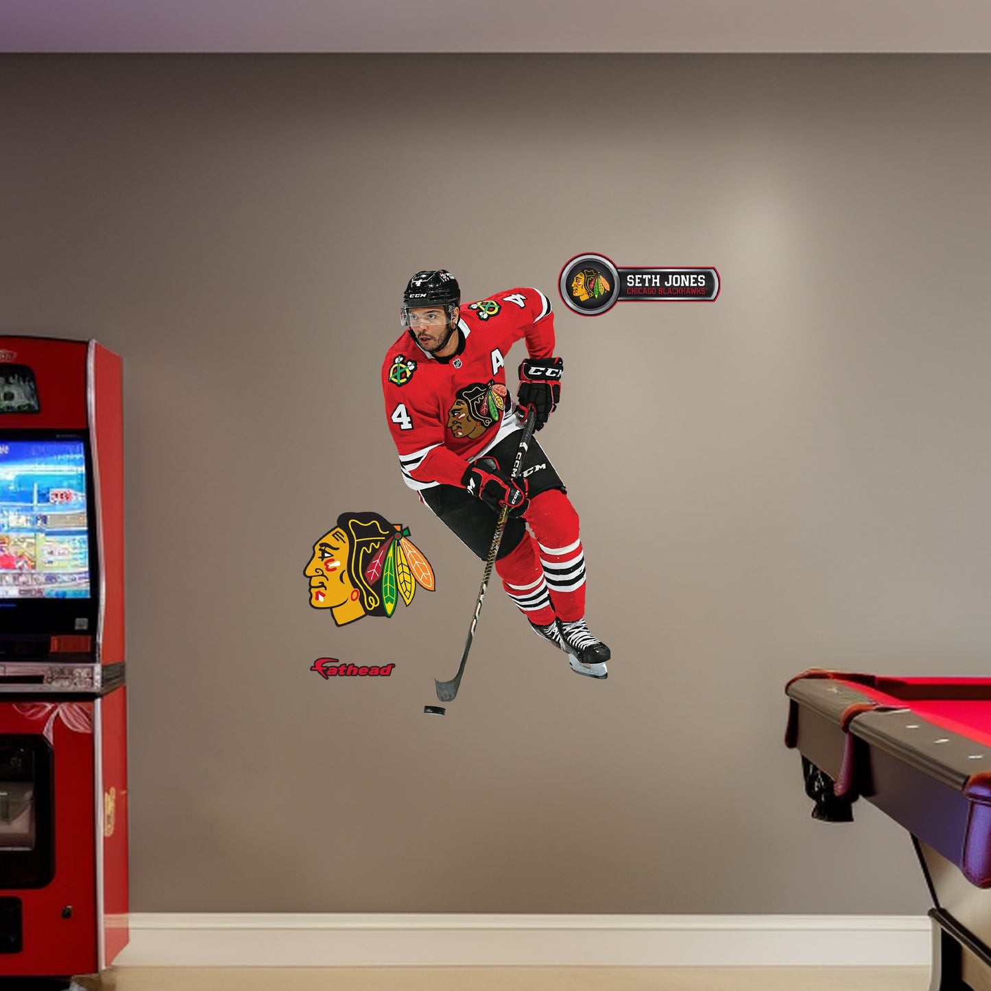 Chicago Blackhawks: Seth Jones         - Officially Licensed NHL Removable     Adhesive Decal