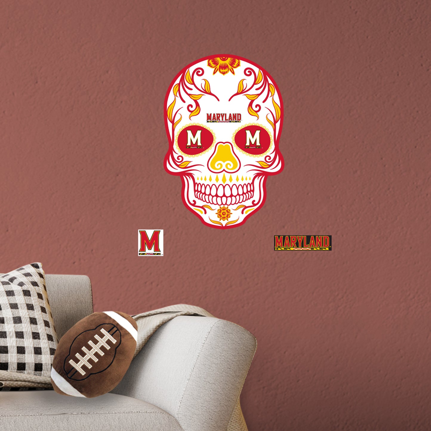 Maryland Terrapins:   Skull        - Officially Licensed NCAA Removable     Adhesive Decal